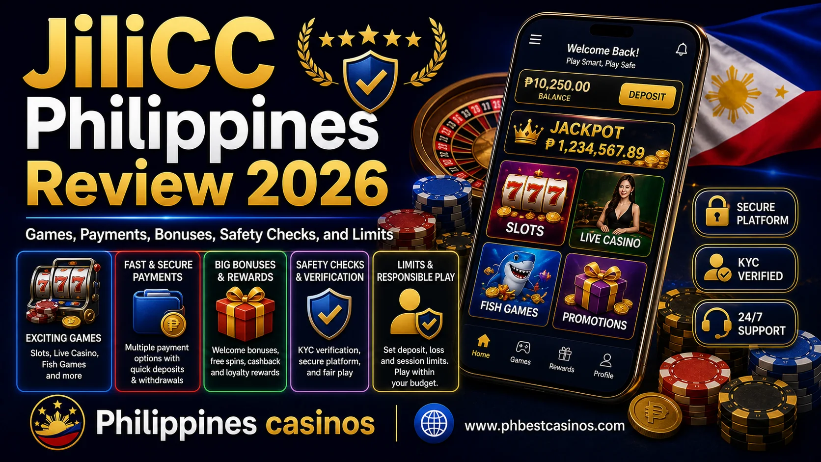 JiliCC Philippines Review 2026: Games, Payments, Bonuses, Safety Checks and Limits