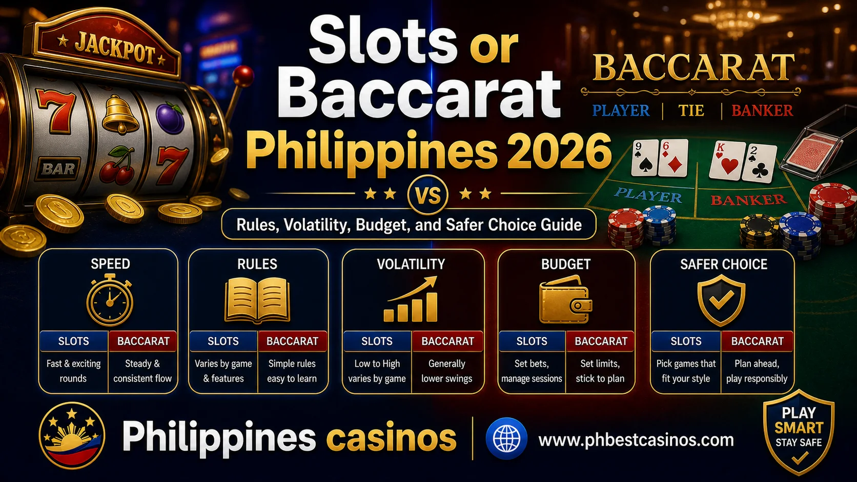 Slots or Baccarat Philippines 2026: Rules, Volatility, Budget and Safer Choice Guide