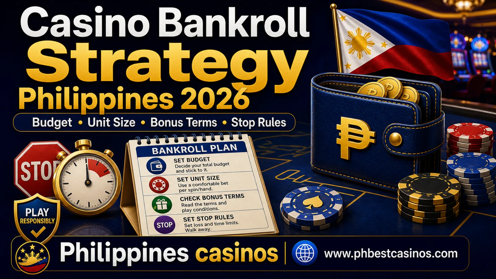 Casino Bankroll Strategy Philippines 2026: Budget, Unit Size, Bonus Terms and Safer Play