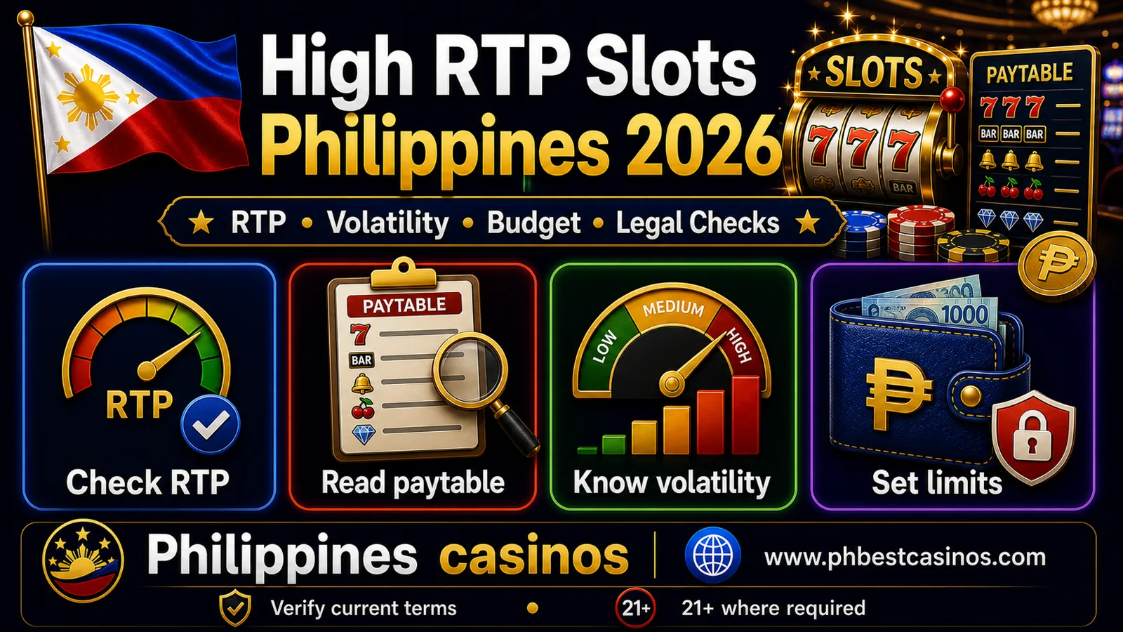 High RTP Slots Philippines 2026: RTP Checks, Volatility, Budget Limits and Legal Notes