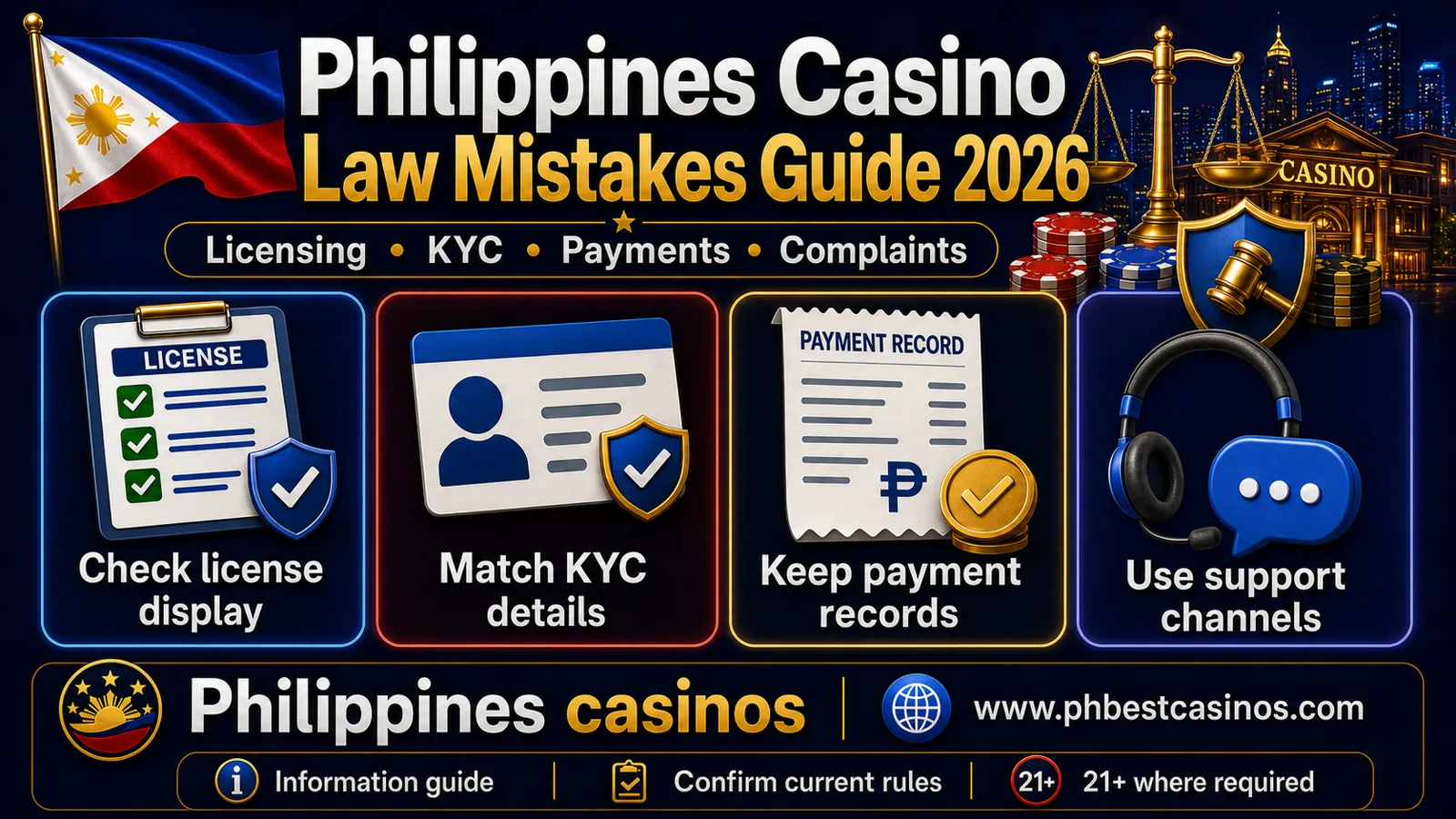 Philippines Casino Law Mistakes Guide 2026: Licensing, KYC, Payments and Complaints