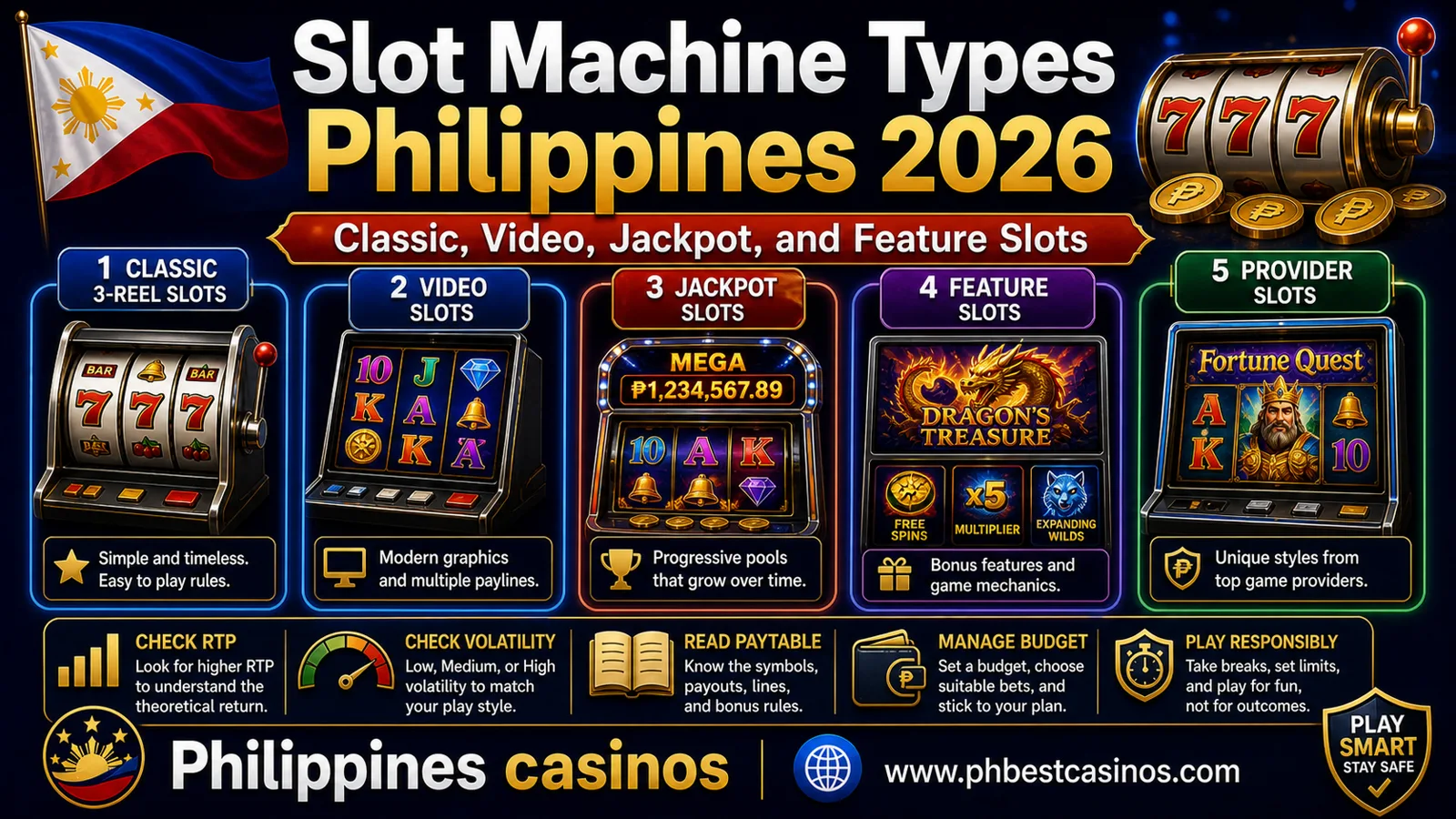 Slot Machine Types Philippines 2026: Classic, Video, Jackpot and Feature Slots