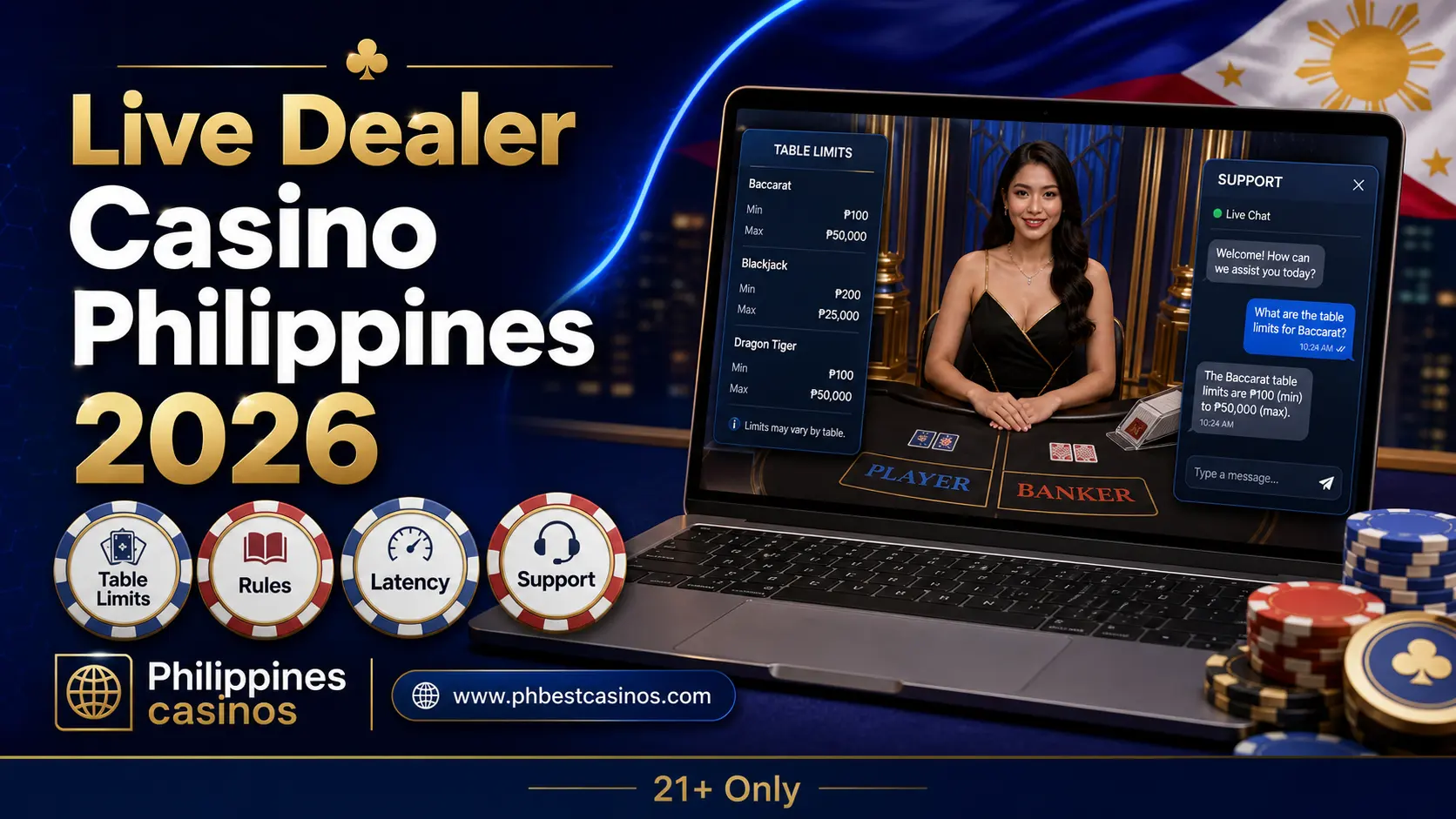 Live Dealer Casino Philippines 2026: Table Limits, Rules, Latency and Support Checks