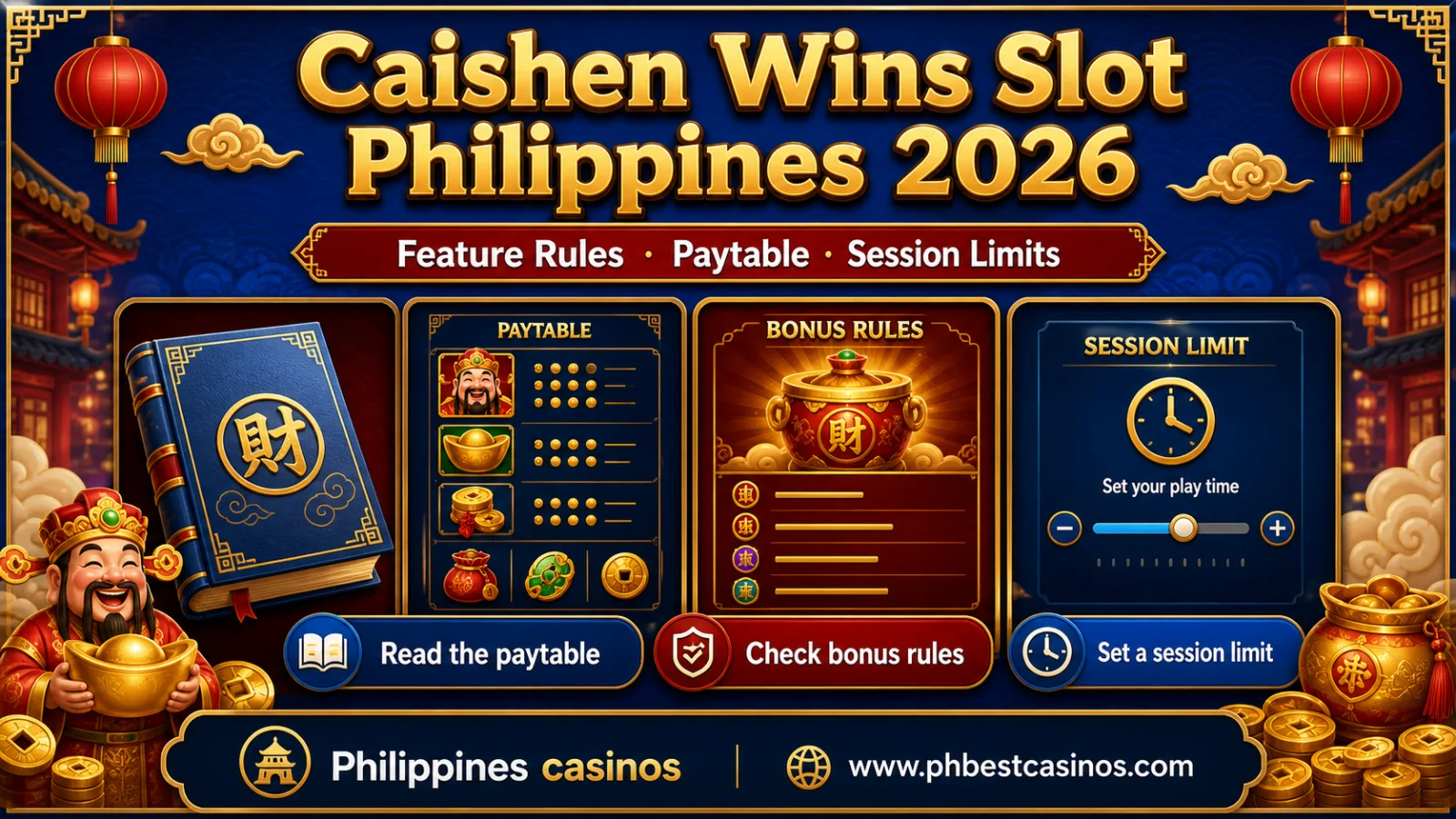 Caishen Wins Slot Philippines 2026: Features, Paytable, Volatility and Bonus Rules