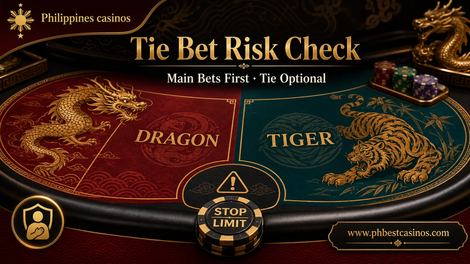 Dragon Tiger tie bet risk checklist with Philippines casinos brand and phbestcasinos domain