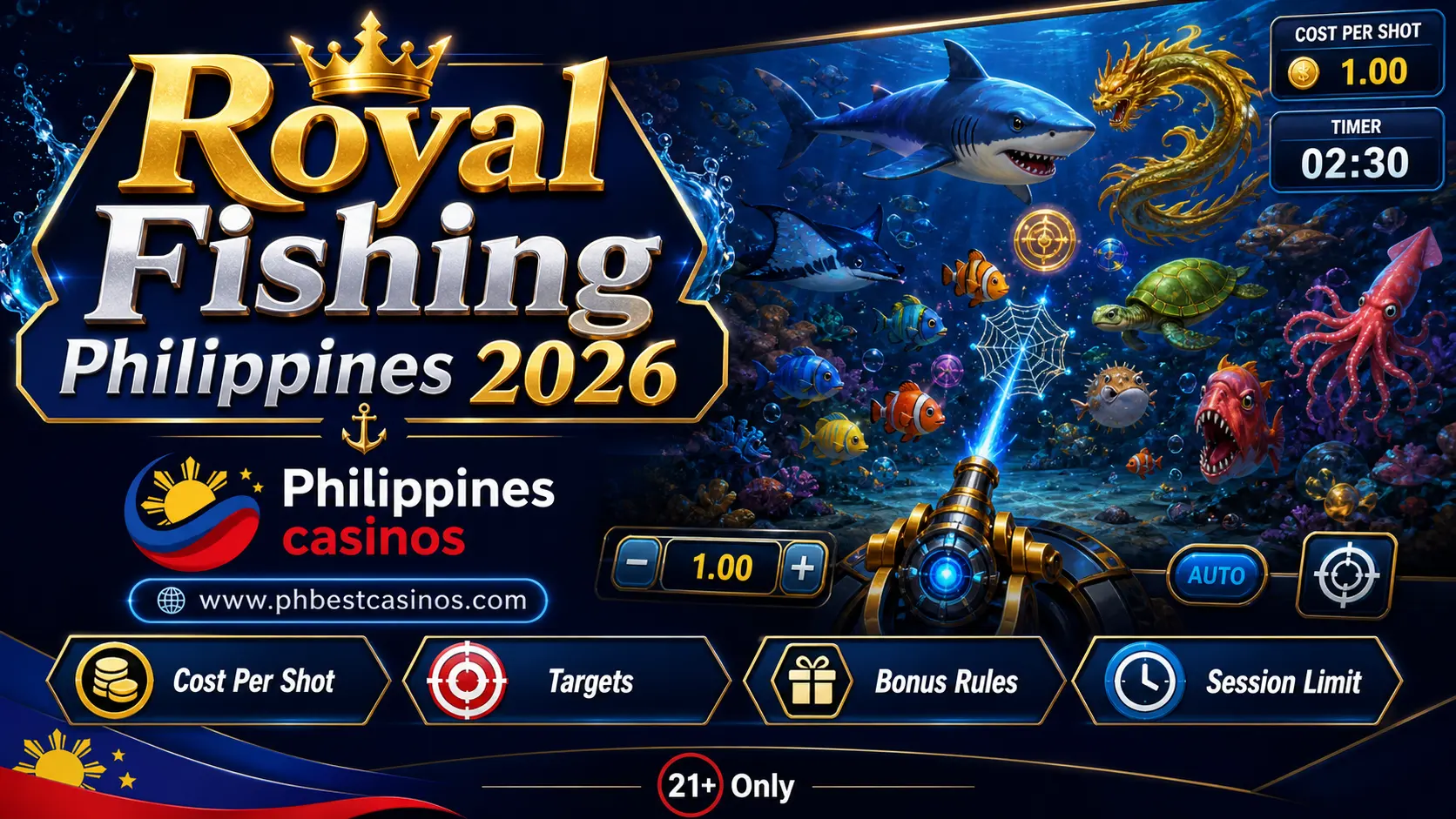 Royal Fishing Philippines 2026: Cost Per Shot, Targets, Bonus Rules and Session Limits