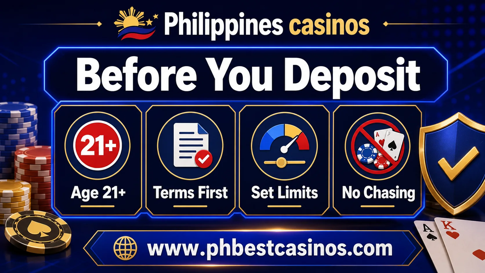 Before you deposit checklist for Philippines casinos covering age 21 plus terms first limits and no chasing