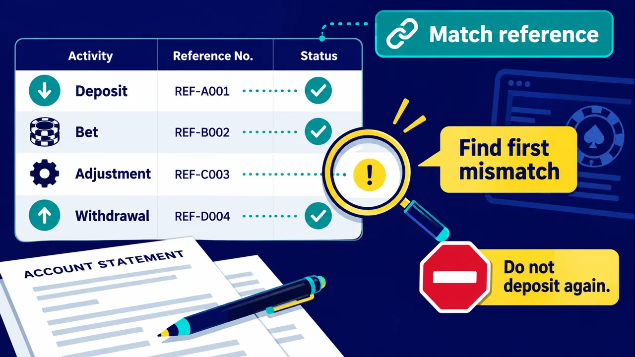 Casino Account Statement: Reconcile Deposits, Bets and Withdrawals