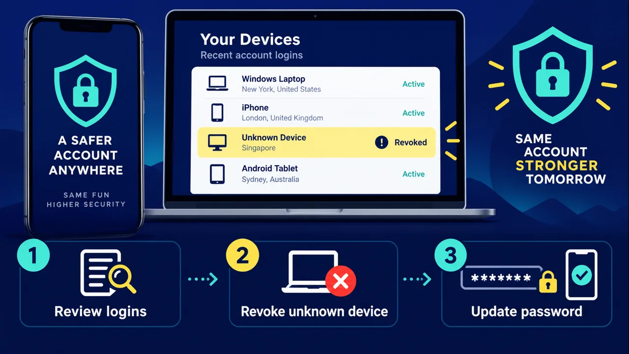 Casino Login From a New Device: Review Sessions and Revoke Access
