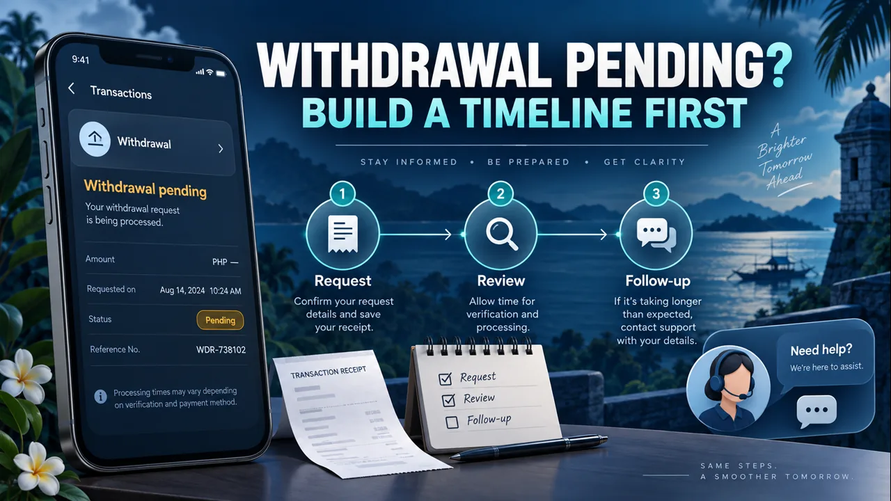 Timeline checklist for a pending online casino withdrawal