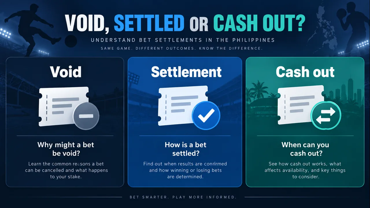 Sports Bet Void, Settlement and Cash Out: Three Different Outcomes